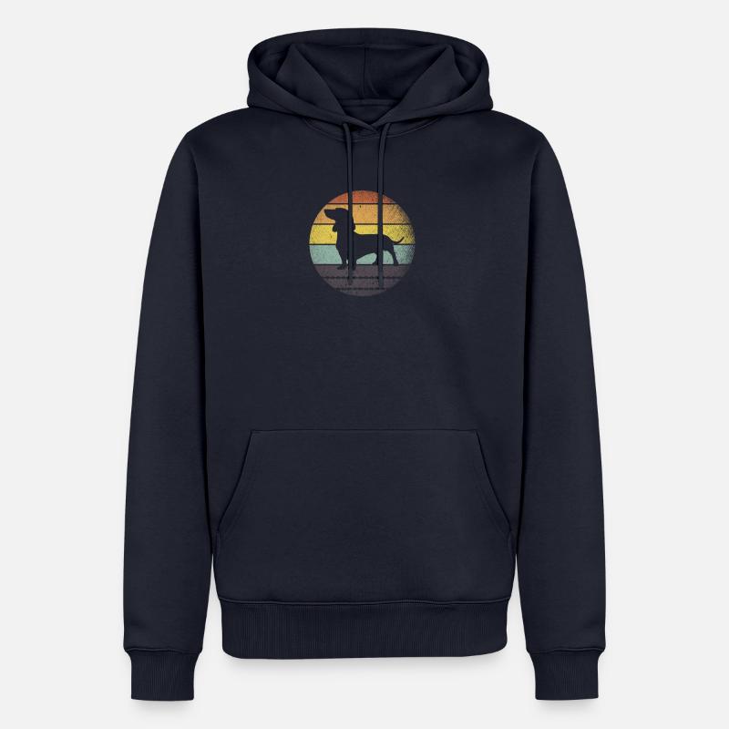 Teckel rétro - Sweat à capuche Premium bio Homme - bleu marine