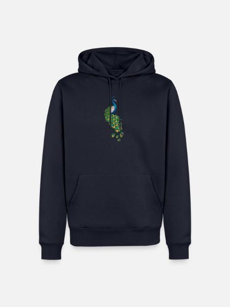 Pfau Tierliebhaber - Männer Premium Bio Hoodie - Navy