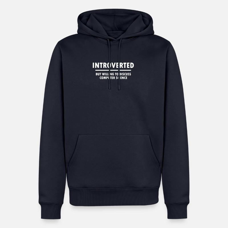 Introvert computer scientist programmer gift - Men’s Premium Organic Hoodie - navy
