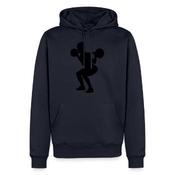 fitness girl silhouette squats - Männer Premium Bio Hoodie - Navy - Vorne - Nico (187cm)