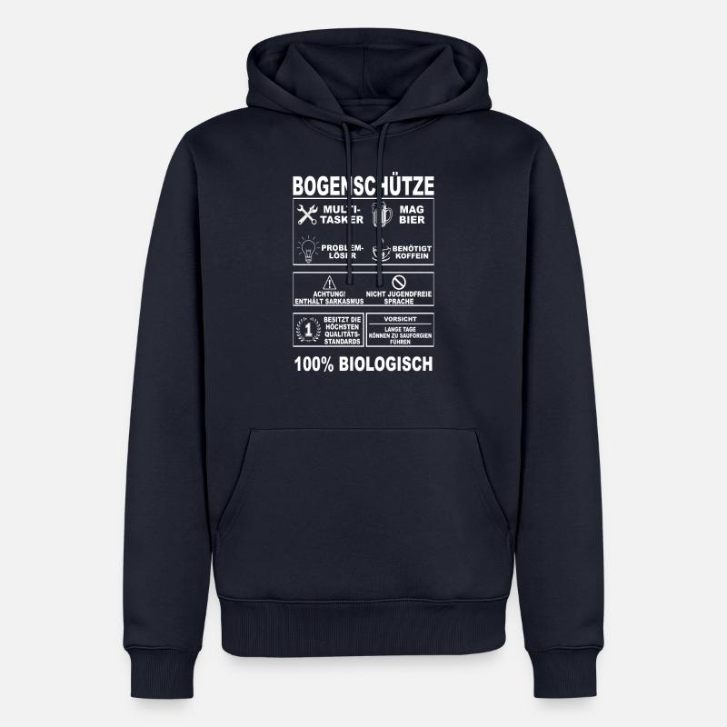 Bogenschiessen Bogenschütze Bogen Pfeil Langbogen - Männer Premium Bio Hoodie - Navy