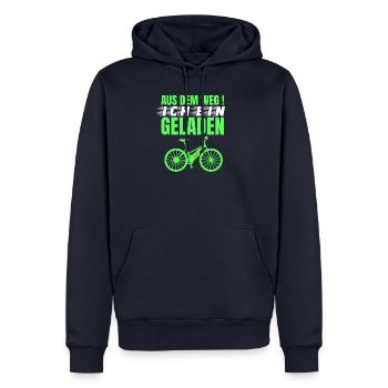 E-Bike - Männer Premium Bio Hoodie - Navy - Vorne - Nico (187cm)