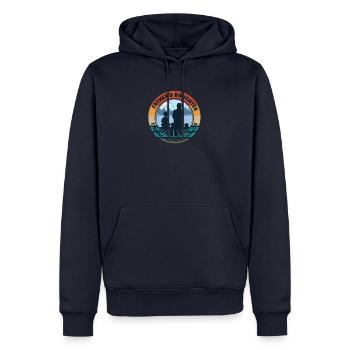 Père et fille - Sweat à capuche Premium bio Homme - bleu marine - Devant - Nico (187cm)