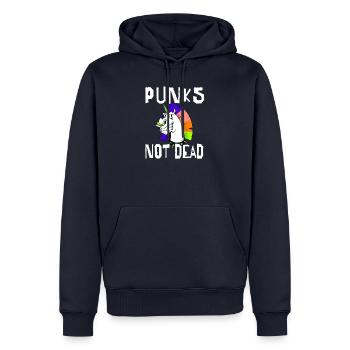 Punks Not Dead Punk Rock Einhorn Punker Geschenk - Männer Premium Bio Hoodie - Navy - Vorne - Nico (187cm)