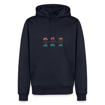 Different Enduro Motocross Motorcycle Types - Men’s Premium Organic Hoodie - navy - Front - Nico (187cm)