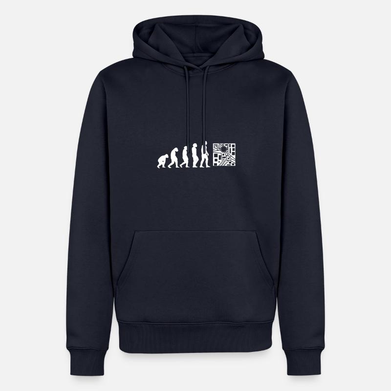 Evolution Geocacher - Männer Premium Bio Hoodie - Navy