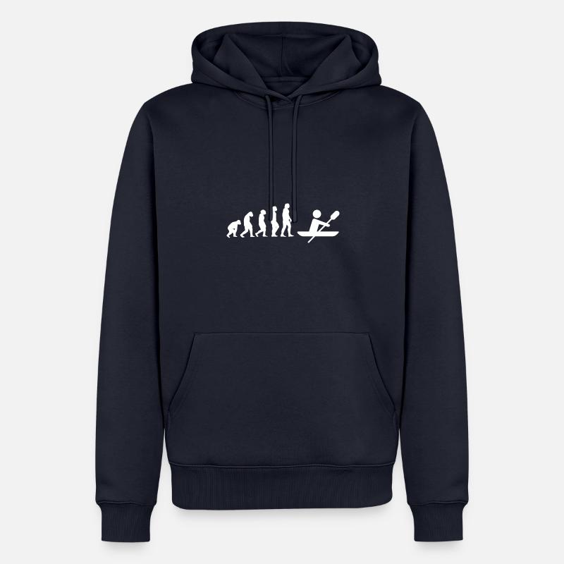Evolution Ruderer - Männer Premium Bio Hoodie - Navy