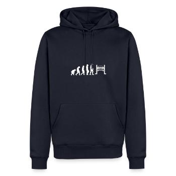 Evolution Kfz Mechaniker - Männer Premium Bio Hoodie - Navy - Vorne - Nico (187cm)