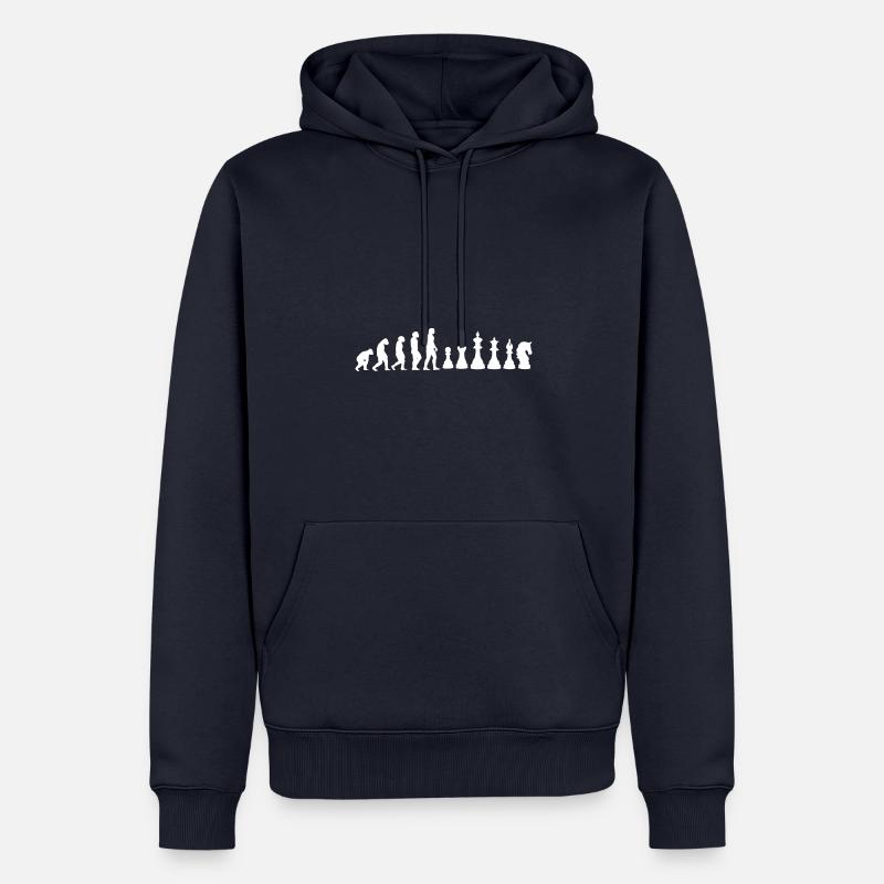 Evolution Schachspieler - Männer Premium Bio Hoodie - Navy