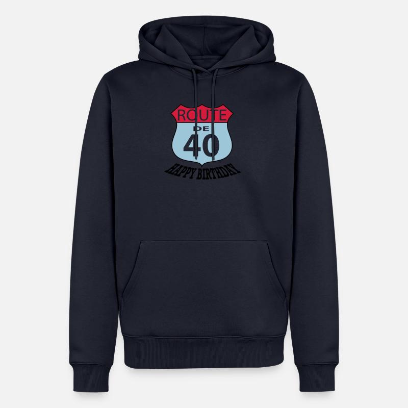 Anniversaire Anniversaire Route 40 - Sweat à capuche Premium bio Homme - bleu marine