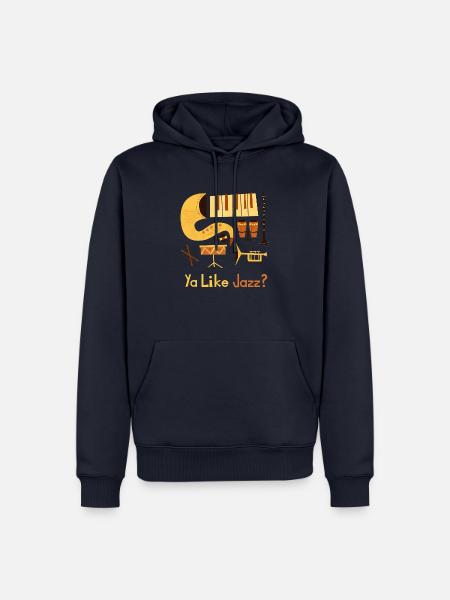 Du magst Jazz? Jazzmusiker Vintage Retro - Männer Premium Bio Hoodie - Navy