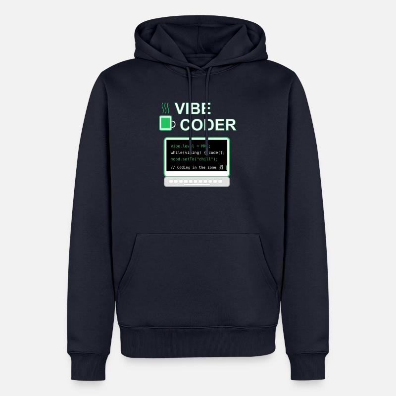 Vibe Coder - Männer Premium Bio Hoodie - Navy