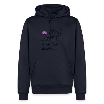 verlorenes Hirn - Männer Premium Bio Hoodie - Navy - Vorne - Nico (187cm)