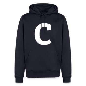 Buchstabe c "c" weiß - Männer Premium Bio Hoodie - Navy - Vorne - Nico (187cm)