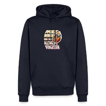 Dart Pfeile werfen und Alltag vergessen 501 Darts - Männer Premium Bio Hoodie - Navy - Vorne - Nico (187cm)