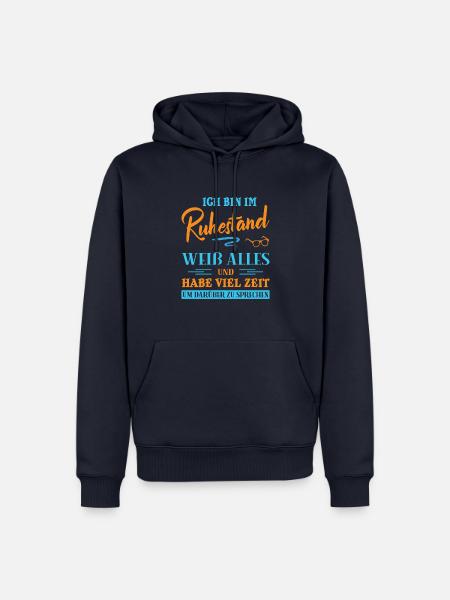 Ruhestand Rentner Rente Pension Renteneintritt - Männer Premium Bio Hoodie - Navy