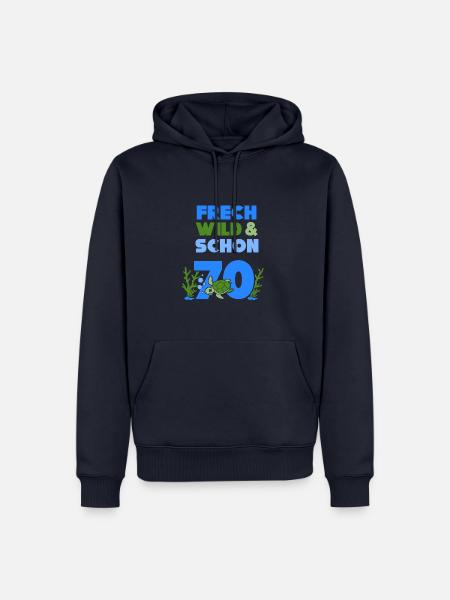 Geschenk 70 Jahre Geburtstag Frau Schildkröte - Männer Premium Bio Hoodie - Navy