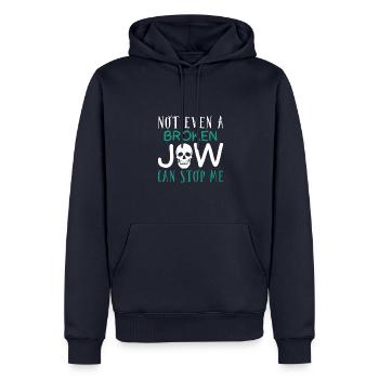 Not even a broken jaw can stop me - Männer Premium Bio Hoodie - Navy - Vorne - Nico (187cm)