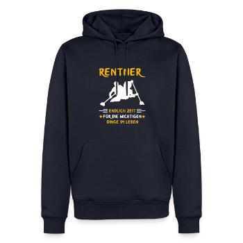 Rentner Rente Rentenbeginn Kanute Kanu - Männer Premium Bio Hoodie - Navy - Vorne - Nico (187cm)