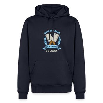 Scharf genug um sie flach zu legen Metzger - Männer Premium Bio Hoodie - Navy - Vorne - Nico (187cm)
