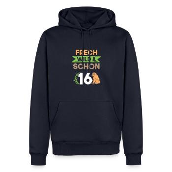 16 Jahre Geburtstag Affe - Männer Premium Bio Hoodie - Navy - Vorne - Nico (187cm)