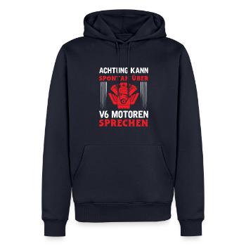 6 Zylinder Tuner Tuning V6 - Männer Premium Bio Hoodie - Navy - Vorne - Nico (187cm)