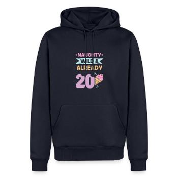 Geschenk 20 Jahre Geburtstag Eis essen - Männer Premium Bio Hoodie - Navy - Vorne - Nico (187cm)