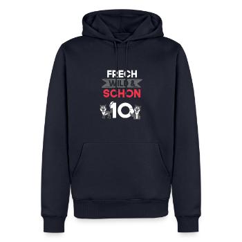 10 Jahre Geburtstag Junge Mädchen Wolf - Männer Premium Bio Hoodie - Navy - Vorne - Nico (187cm)