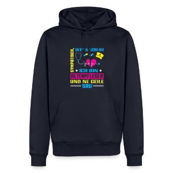 Altenpfleger Geschenk Altenpflege Pflegefachkraft - Männer Premium Bio Hoodie - Navy - Vorne - Nico (187cm)