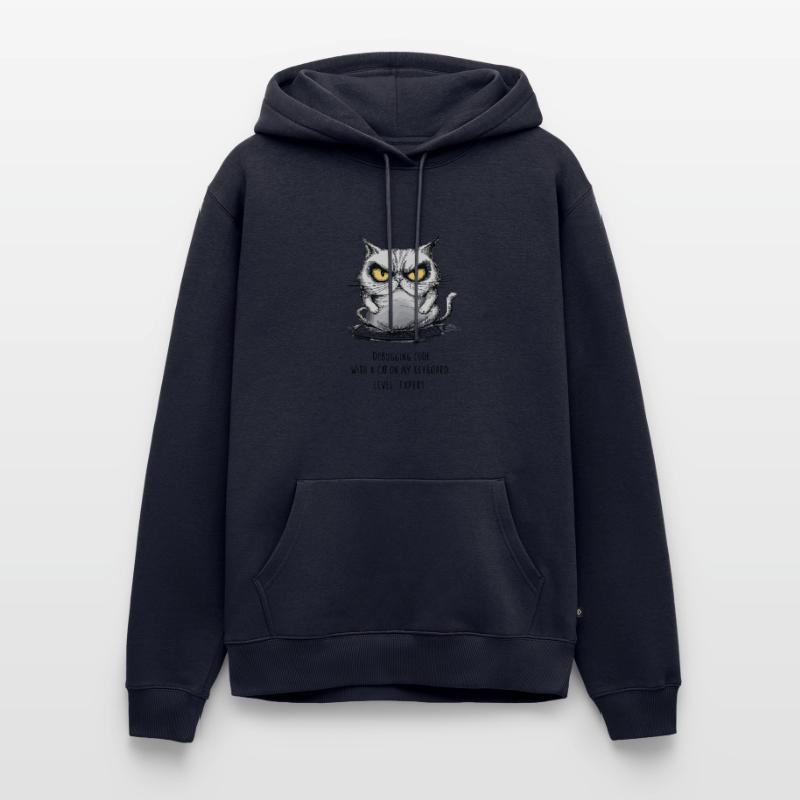 Debugging Code Cat Keyboard Expert Humor Men’s Premium Organic Hoodie