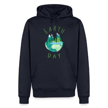 Earth Day Klimawandel - Männer Premium Bio Hoodie - Navy - Vorne - Nico (187cm)