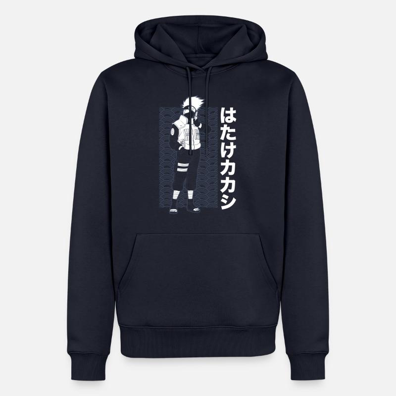 Naruto Cooles Design Mit Kakashi - Männer Premium Bio Hoodie - Navy