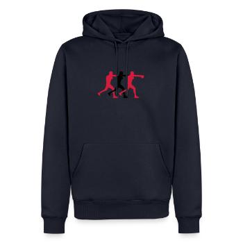 boxeur - Sweat à capuche Premium bio Homme - bleu marine - Devant - Nico (187cm)