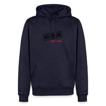 Équipage de célibataire - Sweat à capuche Premium bio Homme - bleu marine - Devant - Nico (187cm)