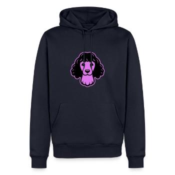 Caniche tête de chien - Sweat à capuche Premium bio Homme - bleu marine - Devant - Nico (187cm)