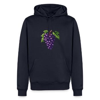 Weintrauben Pixel Symbol - Männer Premium Bio Hoodie - Navy - Vorne - Nico (187cm)