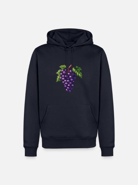 Grapes Pixel Icon - Men’s Premium Organic Hoodie - navy