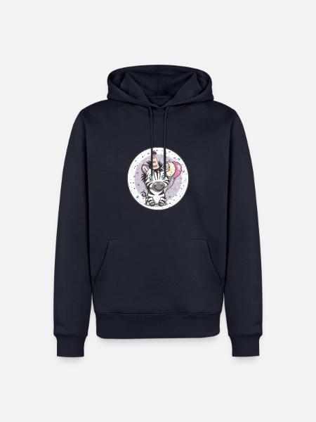 Zebra Birthday Baby - Men’s Premium Organic Hoodie - navy