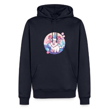 Chèvre de montagne anniversaire bébé - Sweat à capuche Premium bio Homme - bleu marine - Devant - Nico (187cm)