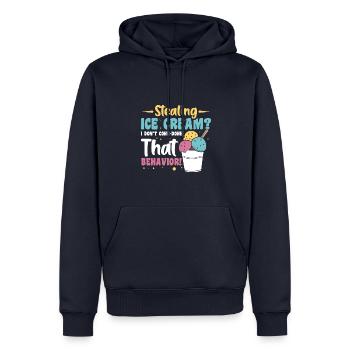 Stealing ice cream I don’t cone-done that behavior - Männer Premium Bio Hoodie - Navy - Vorne - Nico (187cm)