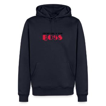 One day I will be your boss - Sweat à capuche Premium bio Homme - bleu marine - Devant - Nico (187cm)