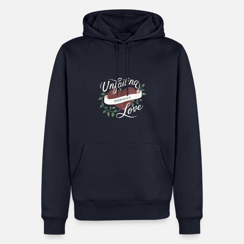 Jérémie 31 :3 Botanique - Sweat à capuche Premium bio Homme - bleu marine