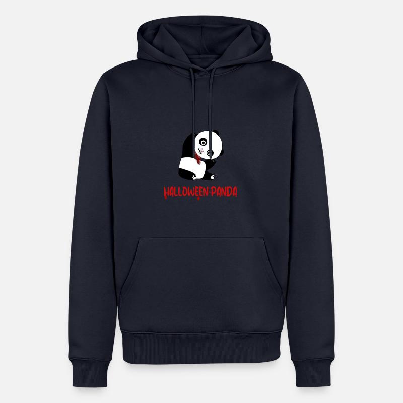 Panda d’Halloween - Sweat à capuche Premium bio Homme - bleu marine