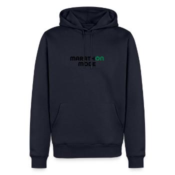 Marathon - Sweat à capuche Premium bio Homme - bleu marine - Devant - Nico (187cm)
