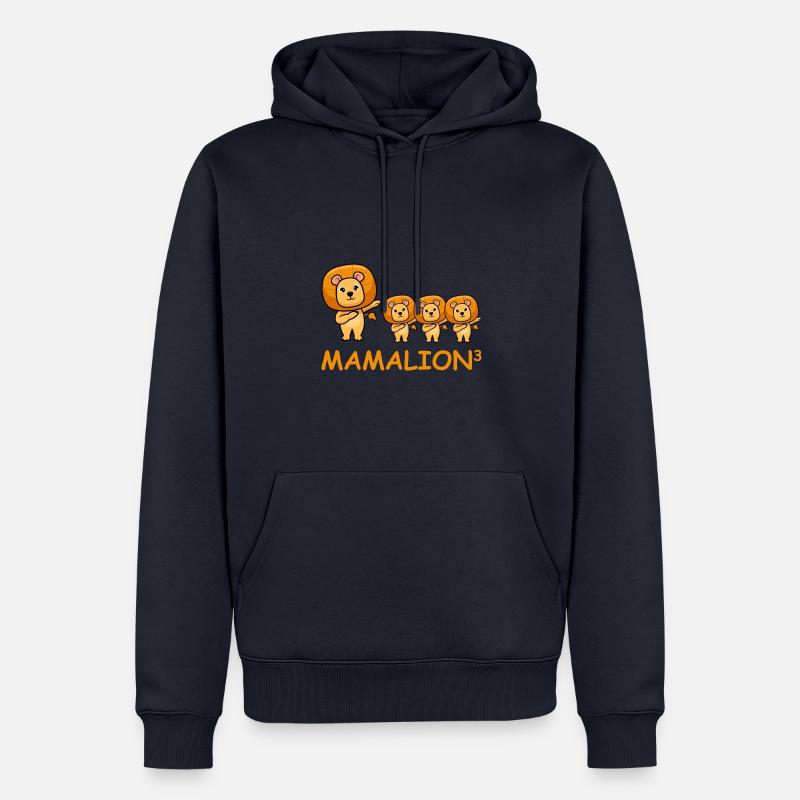Schwanger werdene Mutter Drillinge Löwe - Männer Premium Bio Hoodie - Navy