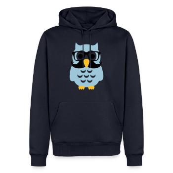 Chouette Hibou - Sweat à capuche Premium bio Homme - bleu marine - Devant - Nico (187cm)