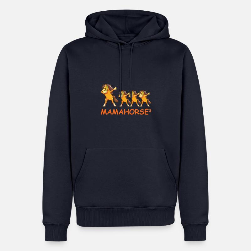 Schwanger werdene Mutter Drillinge Pferd - Männer Premium Bio Hoodie - Navy