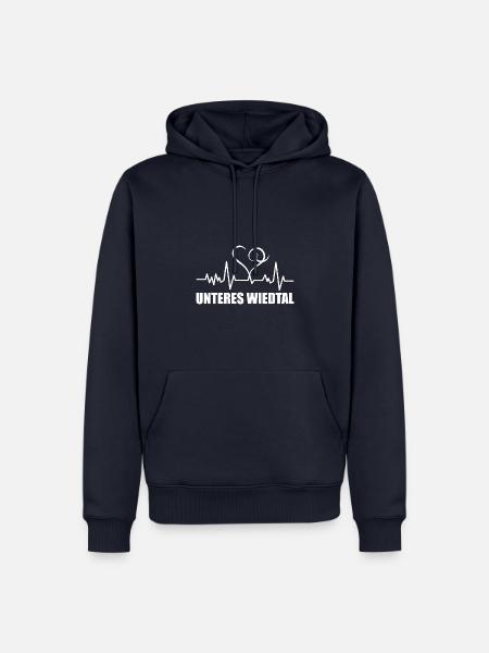 Heartbeat Unteres Wiedtal - Männer Premium Bio Hoodie - Navy