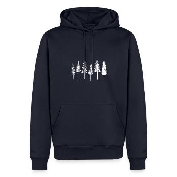 Pine, Forest, Nature, Trees, Outdoor - Men’s Premium Organic Hoodie - navy - Front - Nico (187cm)