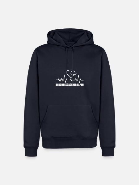 Heartbeat Berchtesgadener Alpen - Männer Premium Bio Hoodie - Navy